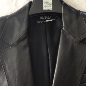 Excellent condition. Black Gucci leather jacket